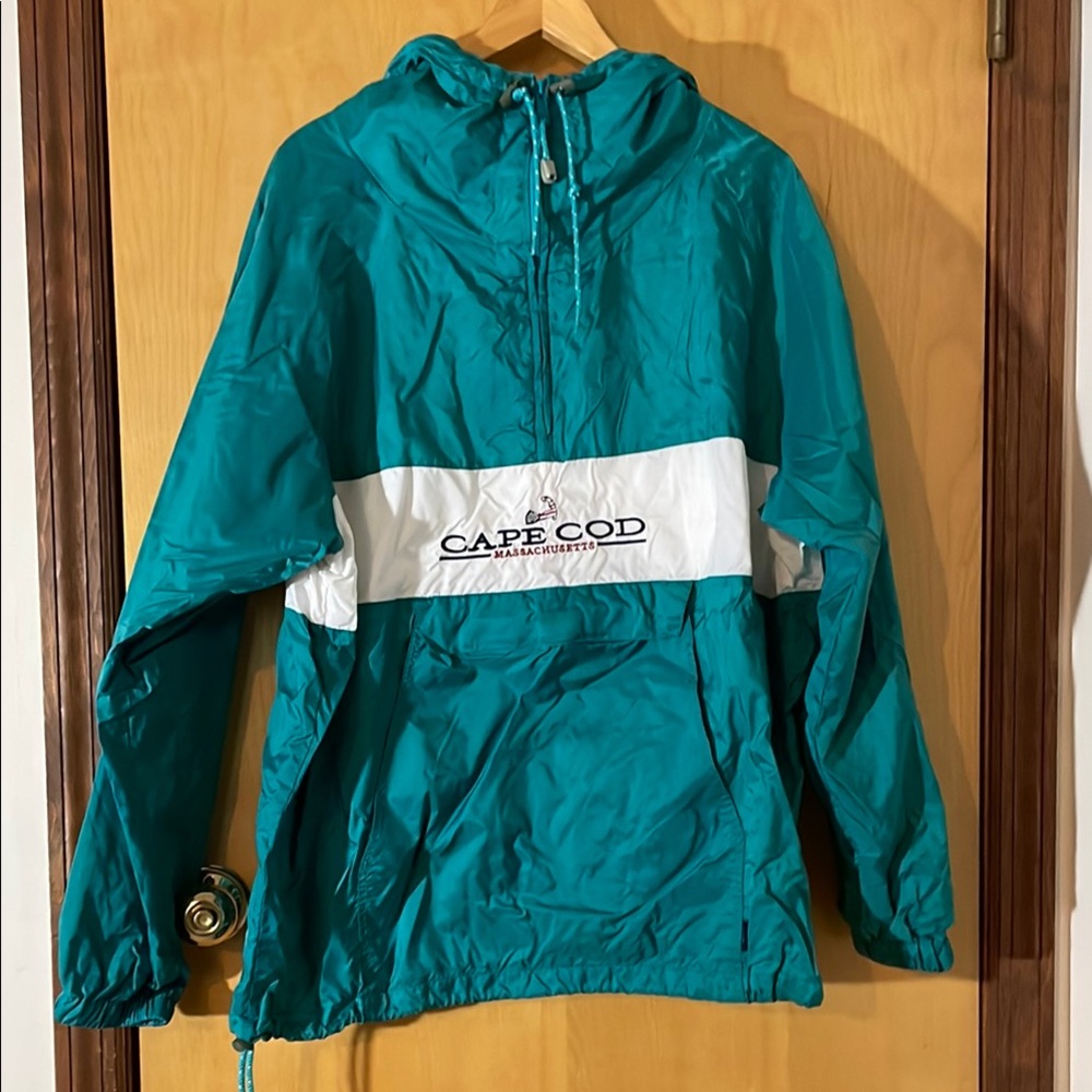 NWOT Unisex Teal and White Cape Cod Windbreaker